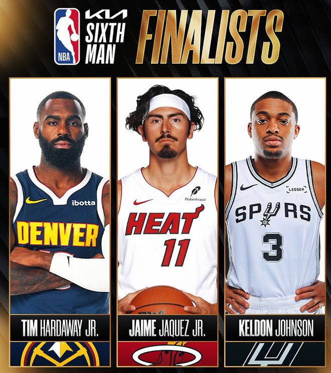 凯尔登约翰逊力压哈克斯荣膺最佳第六人 马刺队